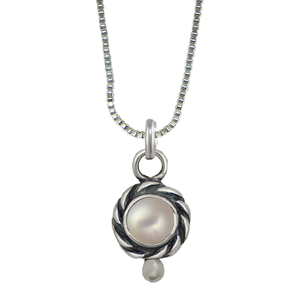 Sterling Silver Little Cultured Freshwater Pearl Pendant Necklace